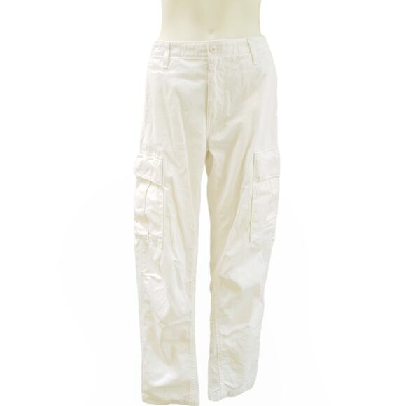 RE/DONE Originals casual cargo utility pants jeans in off white Size 26 - Picture 1 of 12